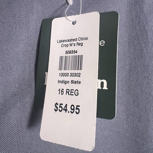 NWT L L Bean Women's Cropped Pants Gray Plus Sz 16 Organic Cotton Casual Outdoor - Picture 5 of 13